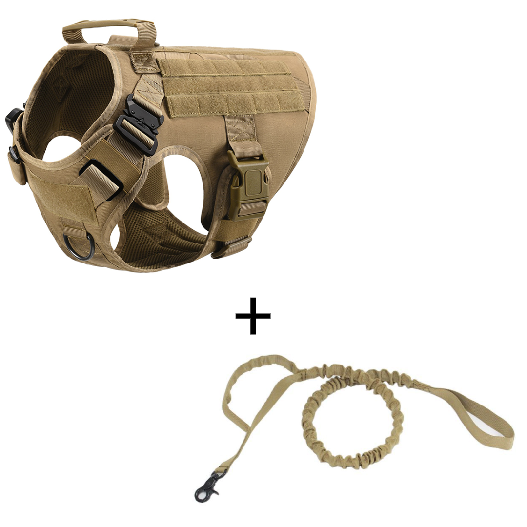 Gilet Tactique pour Chien - Harnais Réglable Grand Chien