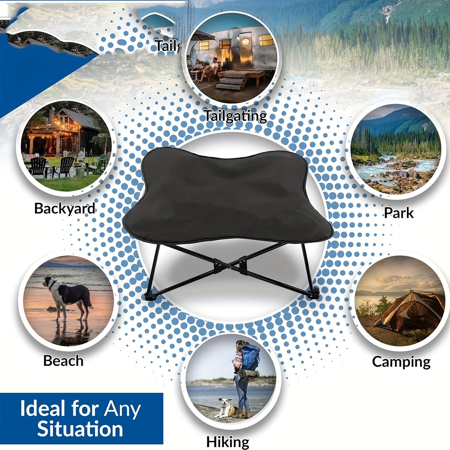 Lit surélevé portable pour chien – Confort & Fraîcheur en toutes circonstances
