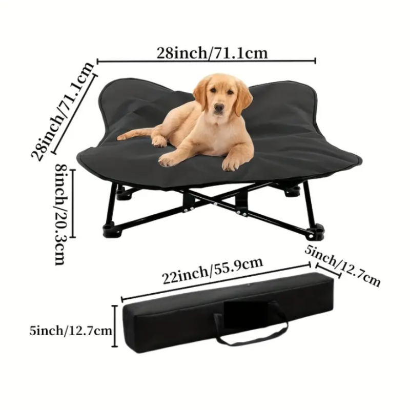 Lit surélevé portable pour chien – Confort & Fraîcheur en toutes circonstances